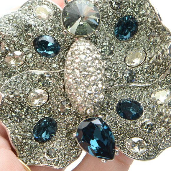 Vintage Oscar de la Renta Crystal Butterfly Pin Brooch - Picture 5 of 8